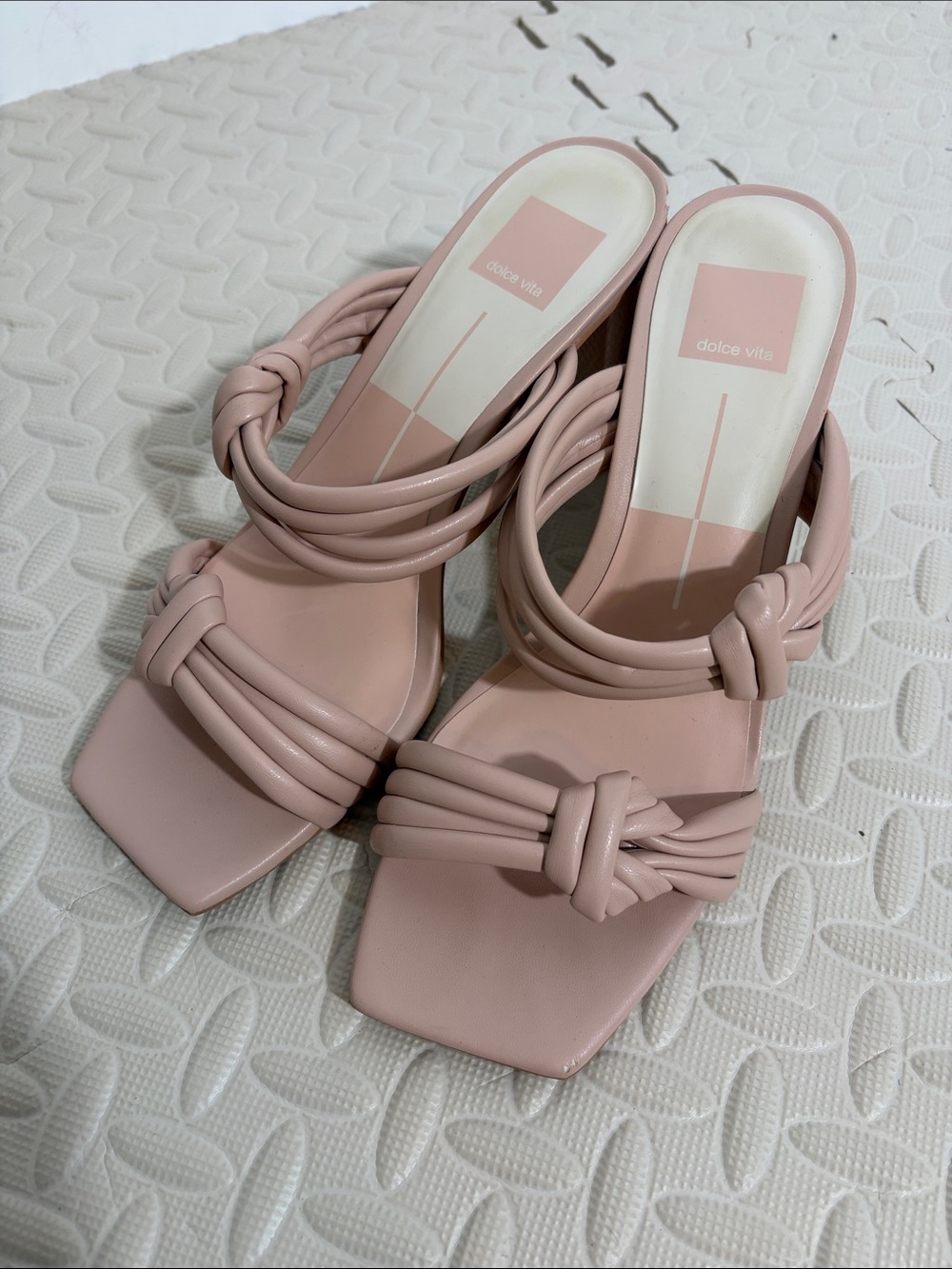 Dolce Vita Blush Pink Knotted Strappy Slide Mules Size 9